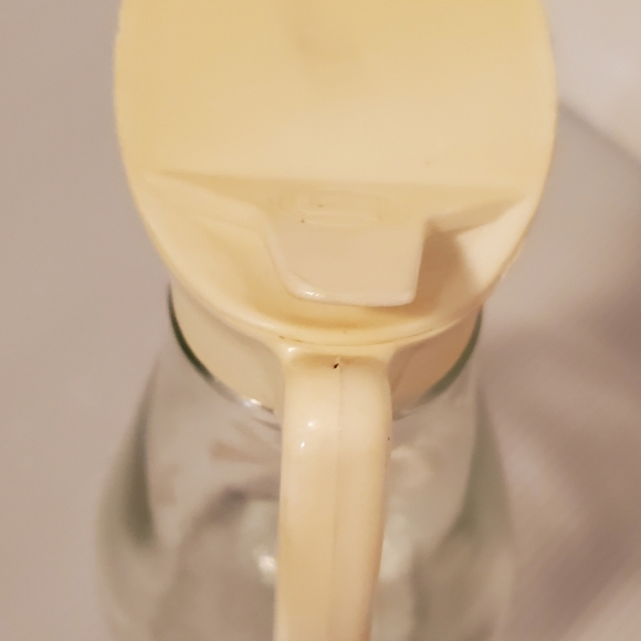 Vintage Log Cabin Syrup Dispenser Glass Eagle Pitcher Cottagecore Carafe MCM - Picture 8 of 10